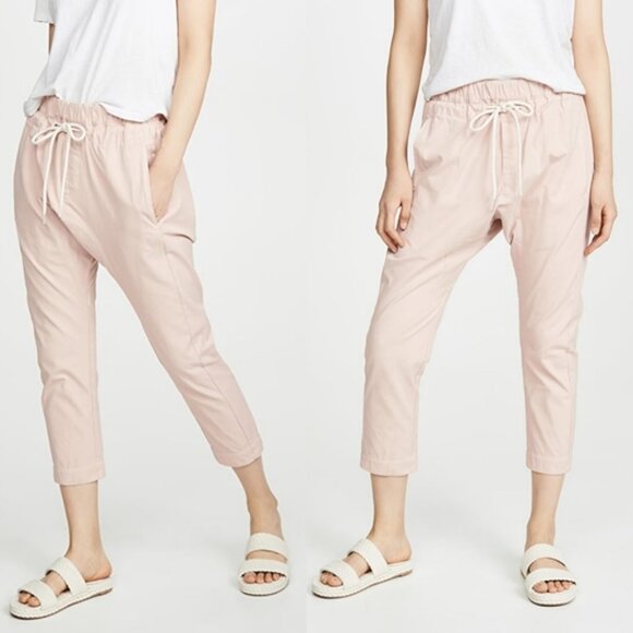 NEW Bassike Blush Elastic Waist Pull On Drawstring Original Panel Slouch Pants - Picture 2 of 4